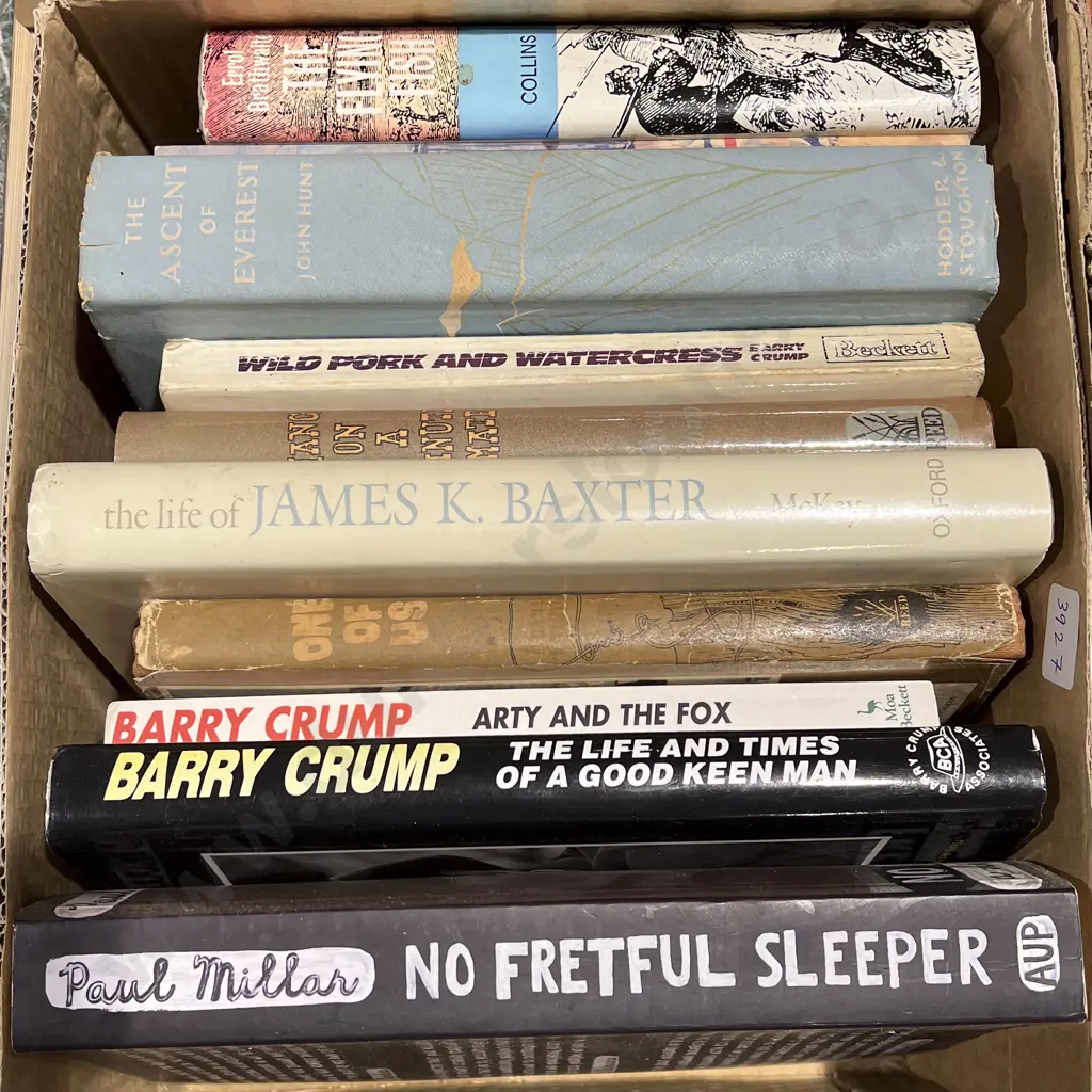 Box Assorted Books including Barry Crump Image 1++
