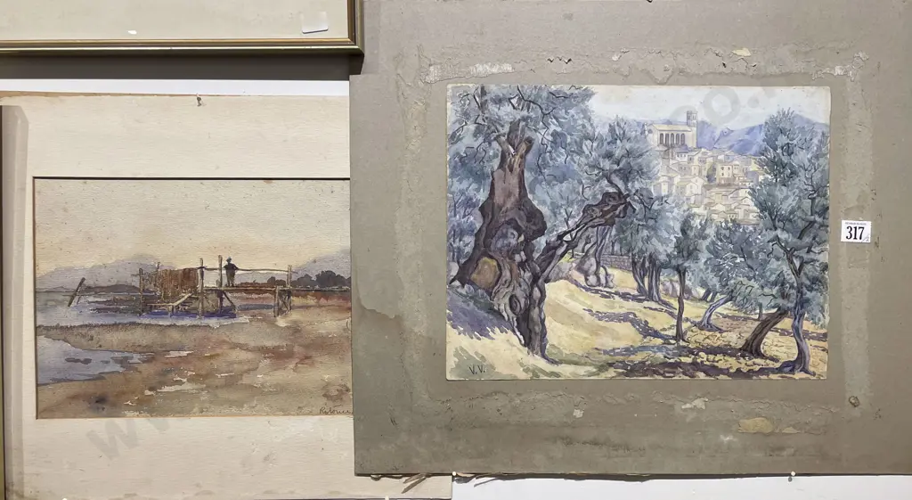 Two Vintage Watercolour Landscapes (unframed) Image 1++