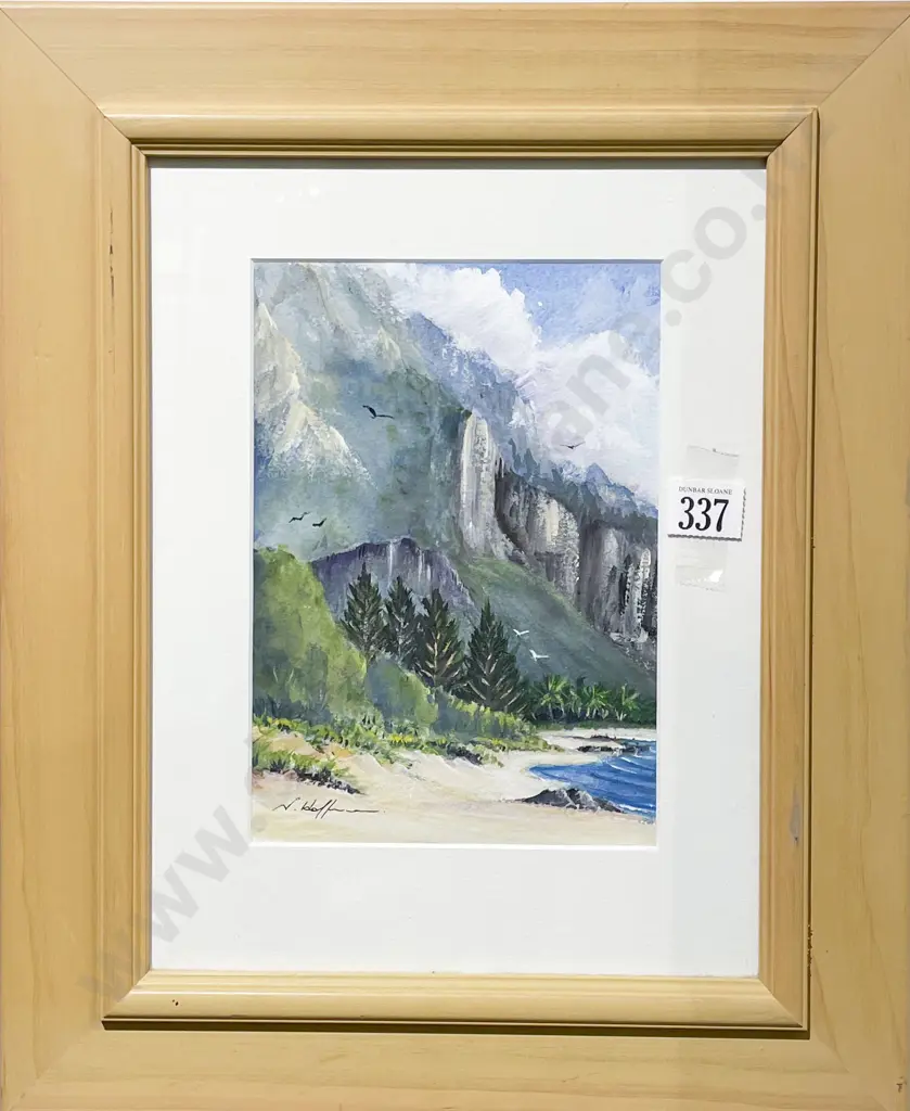 N Hoffman - Coastal Landscape - Watercolour & Gouache Image 1++