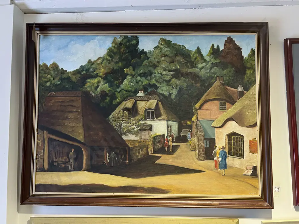 C.K .Ell - European Street Scene - Oil on Board Image 1++