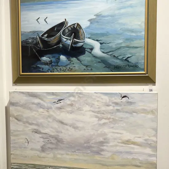Felicity Rivers - Acrylic on Board together with E.A.Bennnet - Beach Scene
