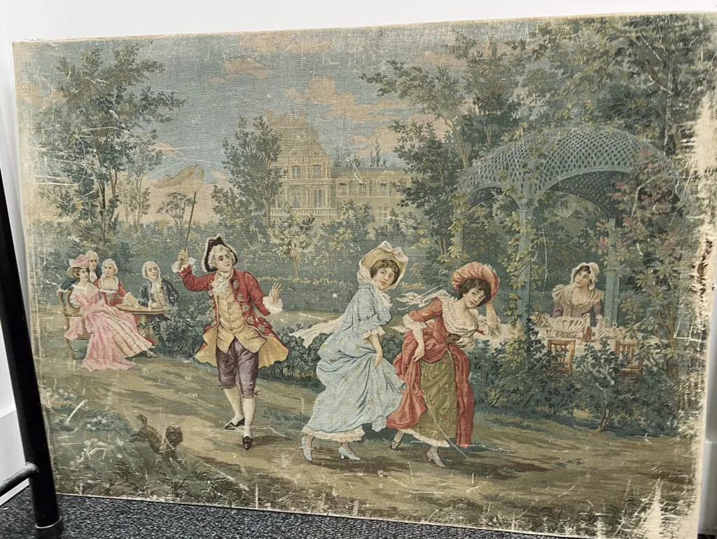 Two Vintage Prints on Canvas Image 1++