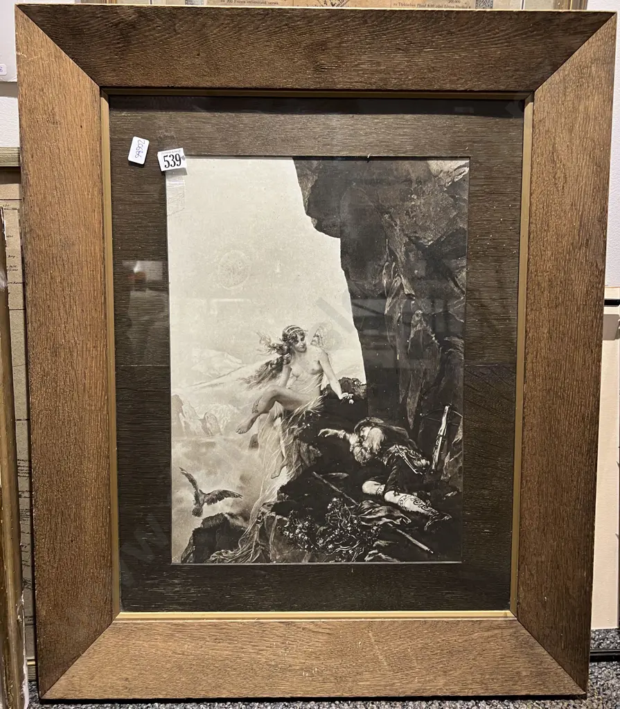 Oak Framed Vintage Print Image 1++