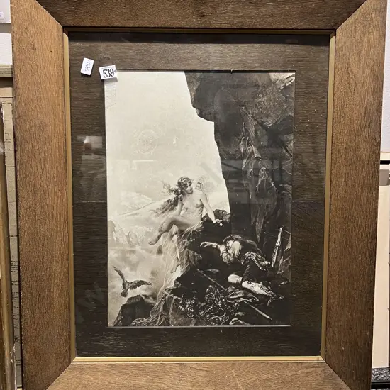 Oak Framed Vintage Print