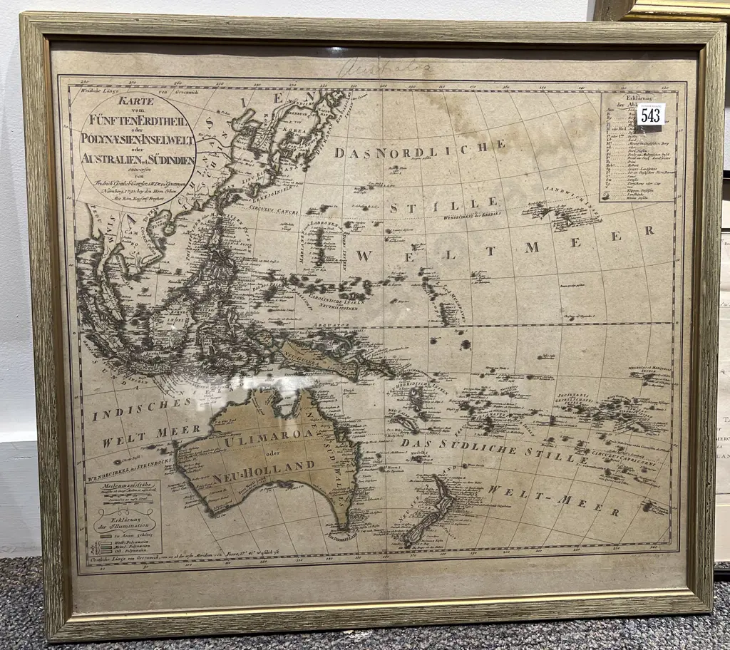 Antique Hand Coloured Map of Australasia Image 1++