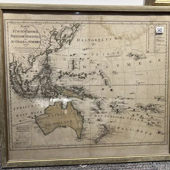 Antique Hand Coloured Map of Australasia