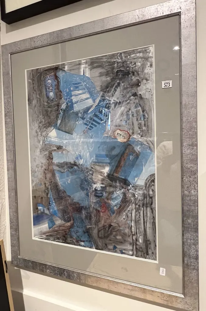 Fey Valiant - Silver/Blue Collage with Papua New Guineans - Mixed Media Image 1++