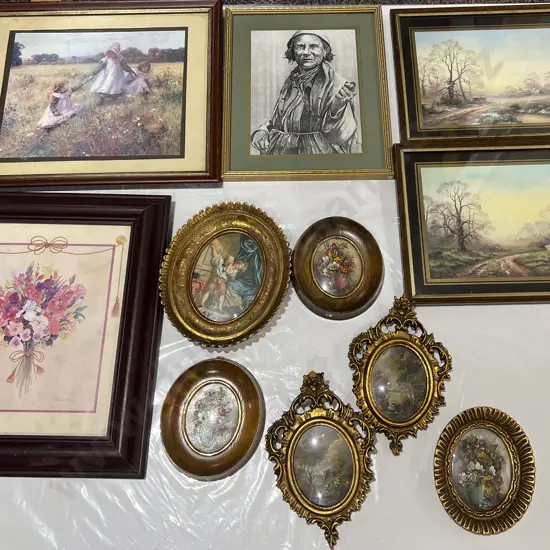 Boxed Quantity of Assorted Framed Work