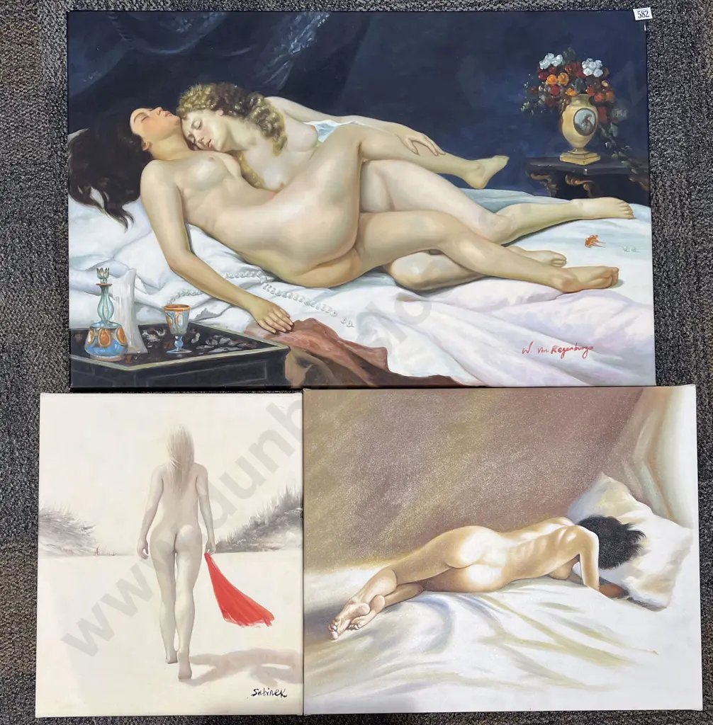 Three Assorted Nude Study Canvas Works Image 1++