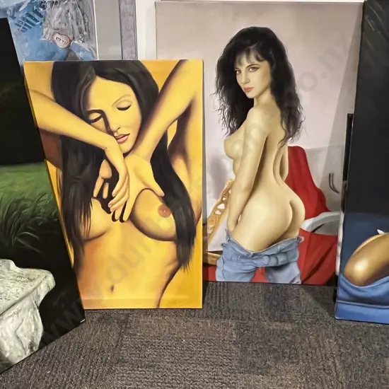 Four Assorted Nude Study Canvas Works