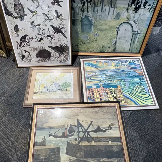 Five Assorted Framed Prints and Originals