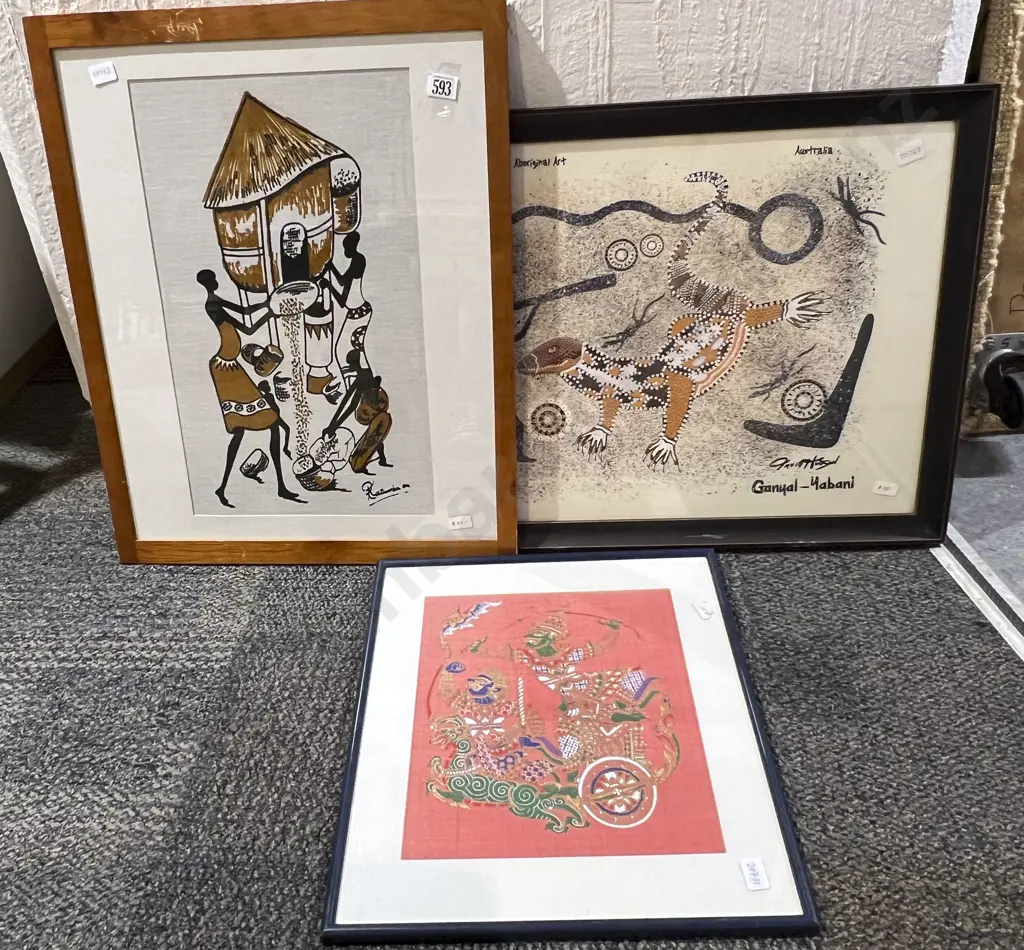Three Assorted Framed Works Image 1++