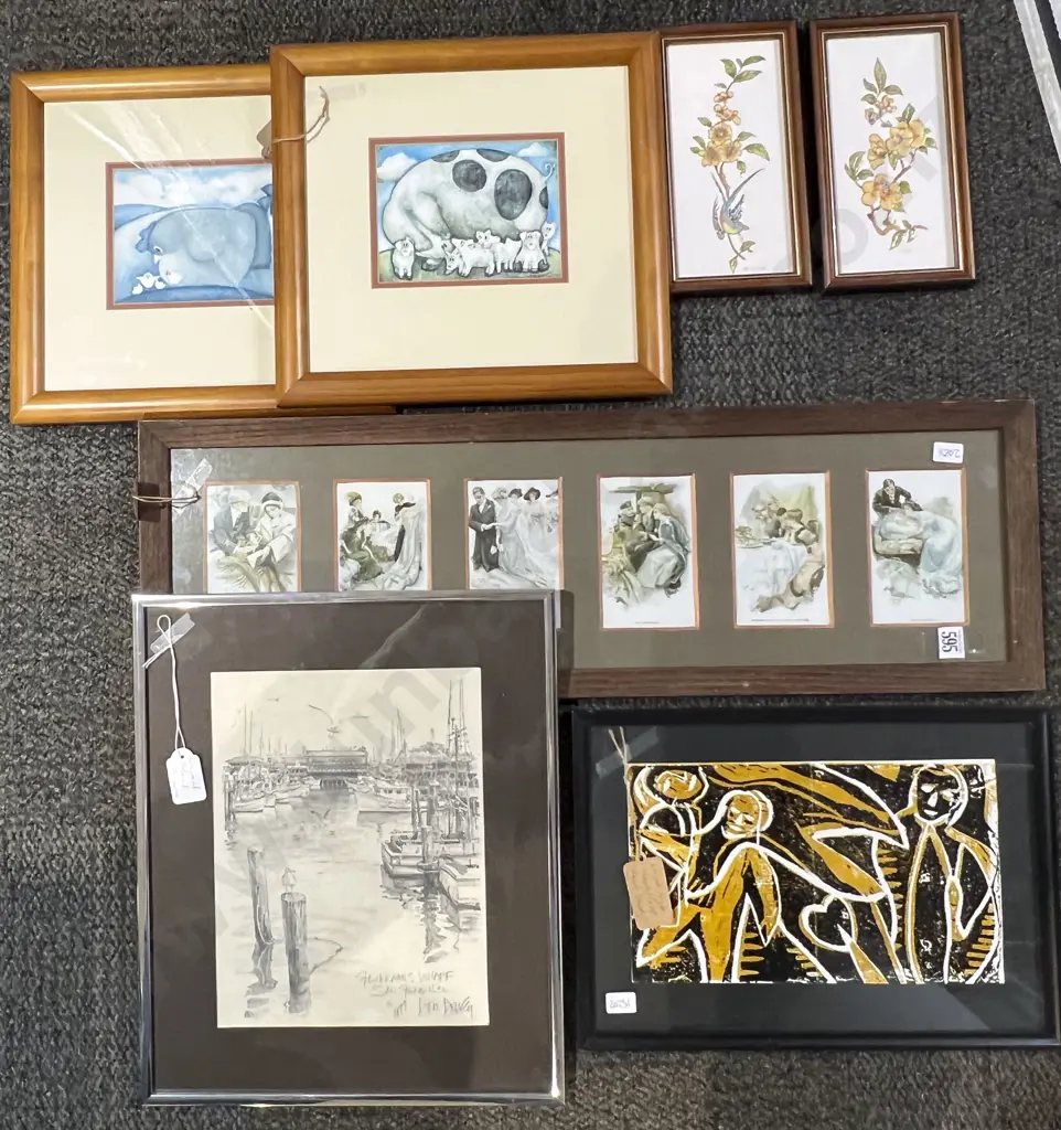 Seven Assorted Framed Works Image 1++