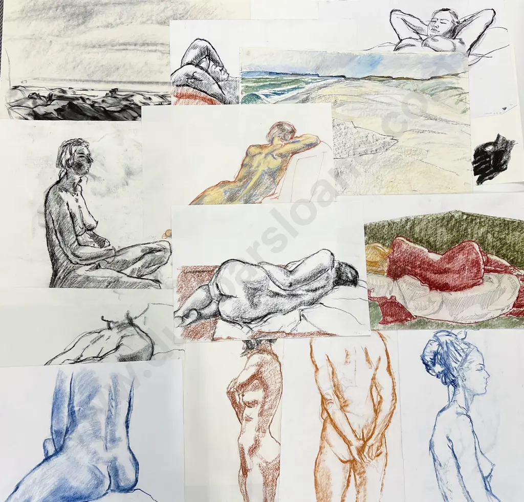 Susan Skerman - Large Quantity Unframed Sketches Image 1++