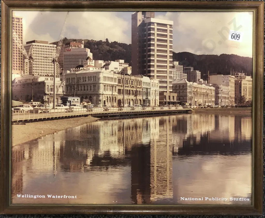 Vintage Print of Wellington Waterfront Image 1++