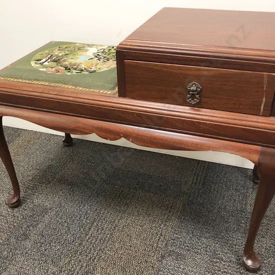Mahogany Single Drawer Telephone Table/seat