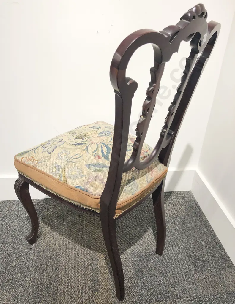 Mahogany Tapestry Seated Side Chair Image 1++