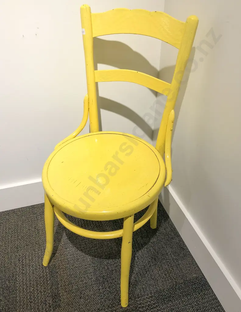 Yellow Painted Bentwood Chair Image 1++