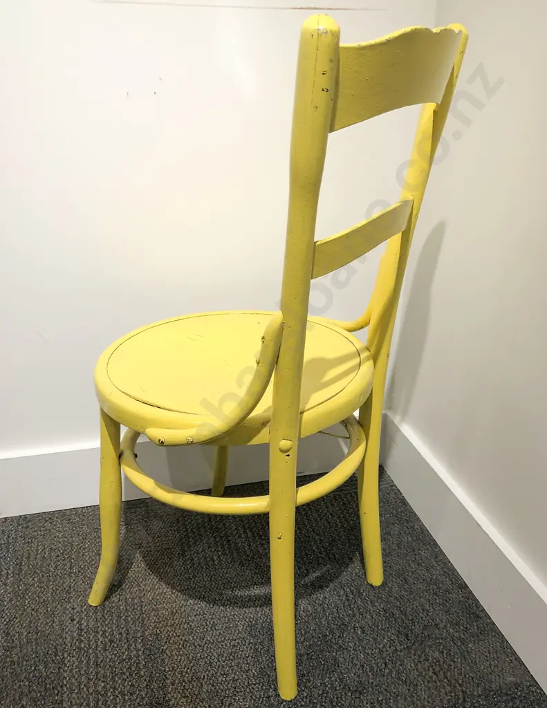 Yellow Painted Bentwood Chair Image 1++