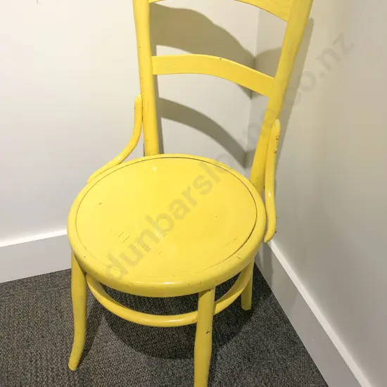 Yellow Painted Bentwood Chair