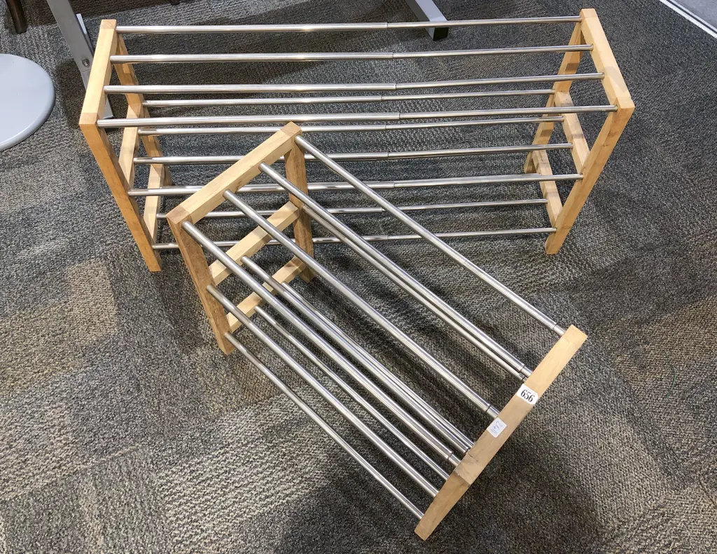 Pair of Modern Extendable Shoe Racks Image 1++