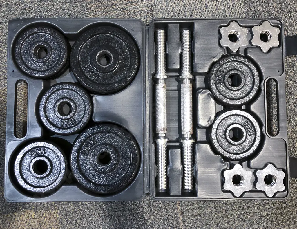 Gym Bench and Cased Dumbbell Set Image 1++