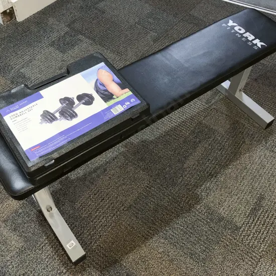 Gym Bench and Cased Dumbbell Set