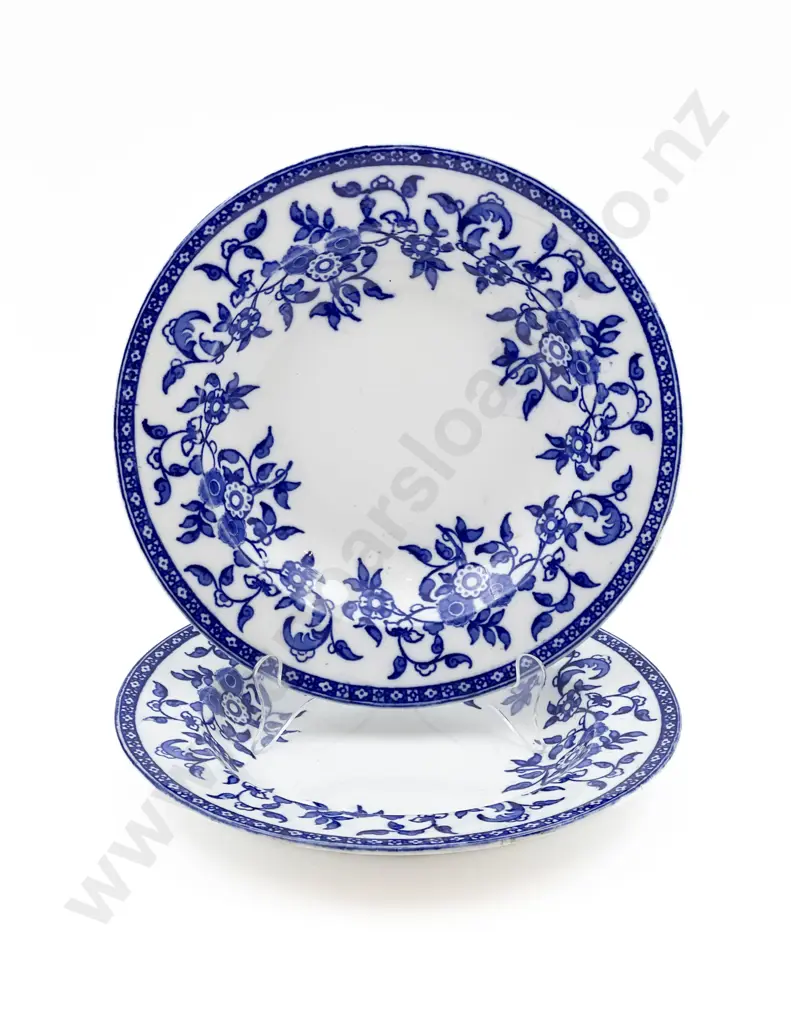 Two Wedgwood Blue and White Shallow Bowls Image 1++