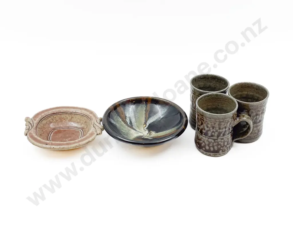 Three Mirek Smisek Mugs with Brian Gartside Dish and Other Image 1++