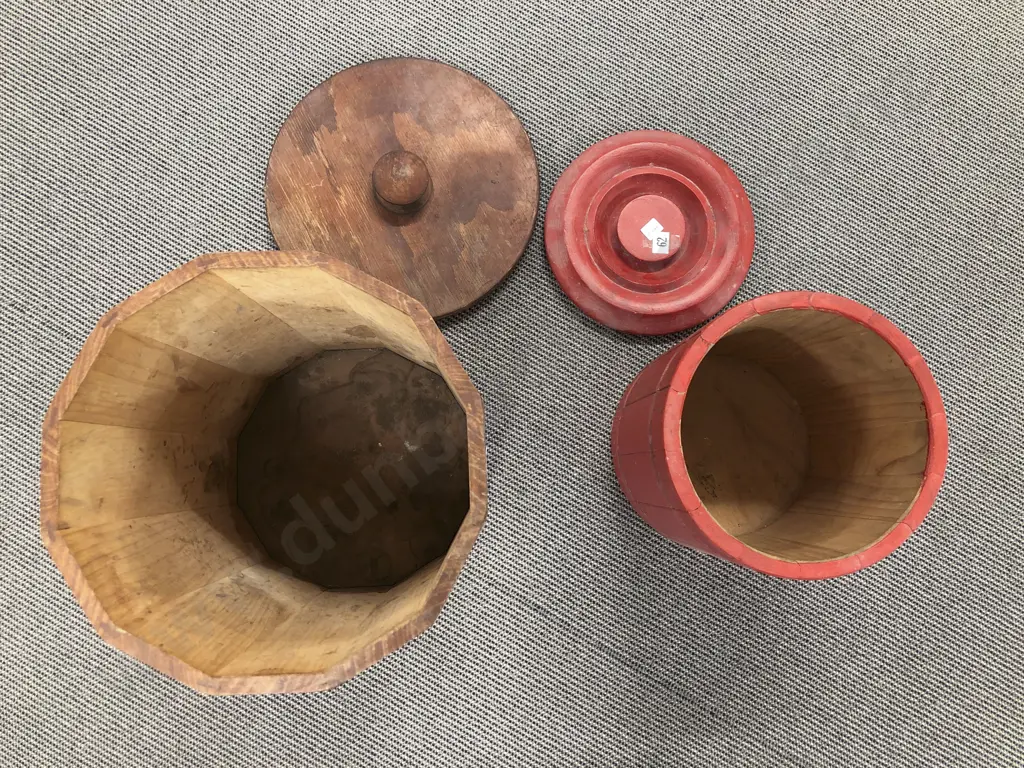 Two Vintage Wooden Storage Boxes Image 1++