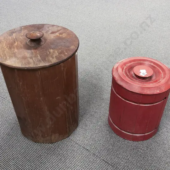 Two Vintage Wooden Storage Boxes
