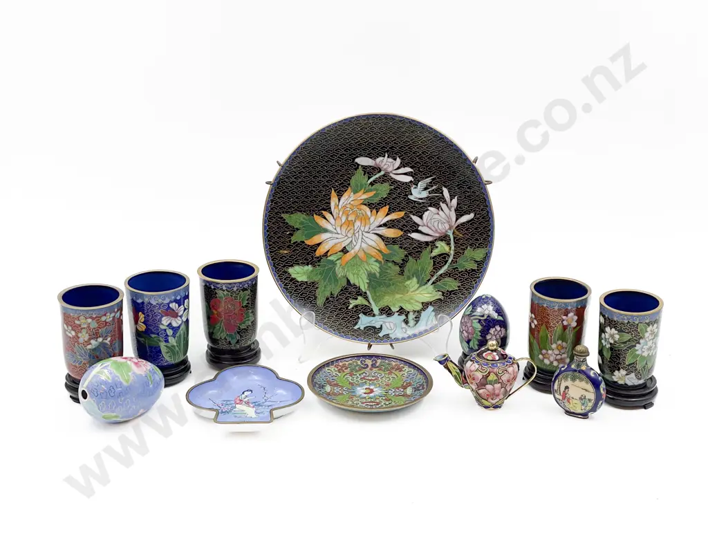 Box of Assorted Cloisonné Image 1++
