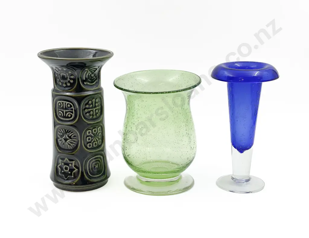 Two Glass Vases Together with Royal Winton Vase Image 1++