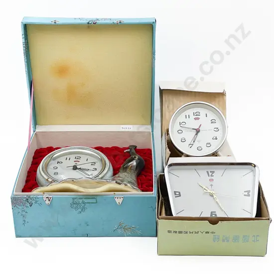 Three Retro Alarm Clocks