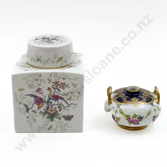 Coalport Lidded Vase Together with Small Minton's Vase