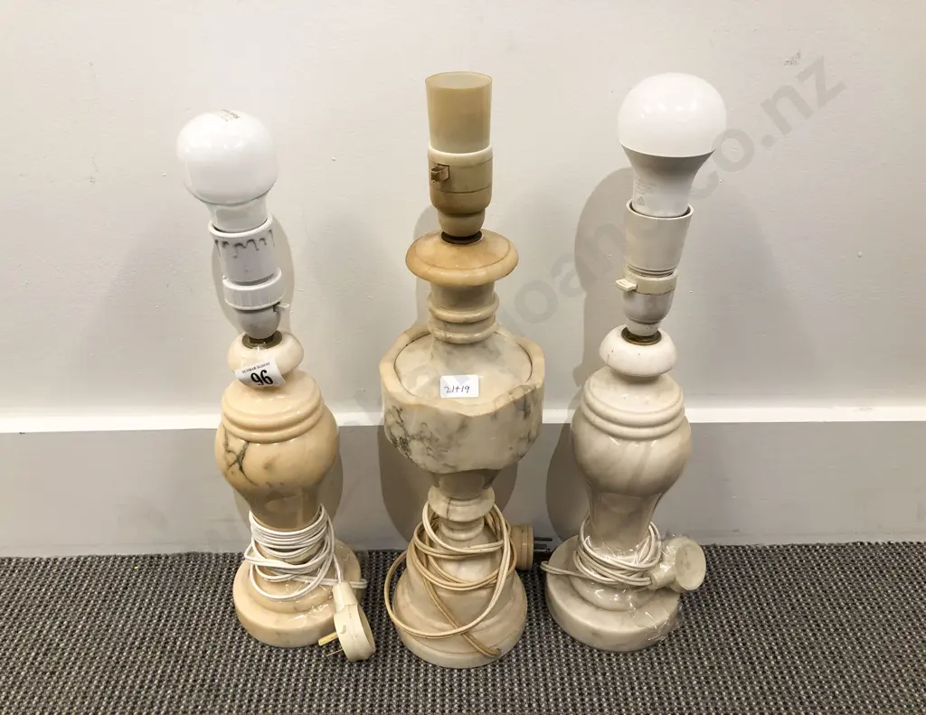 Pair of Alabaster Lamps with Other Image 1++