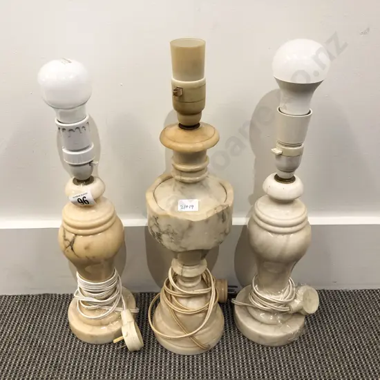Pair of Alabaster Lamps with Other