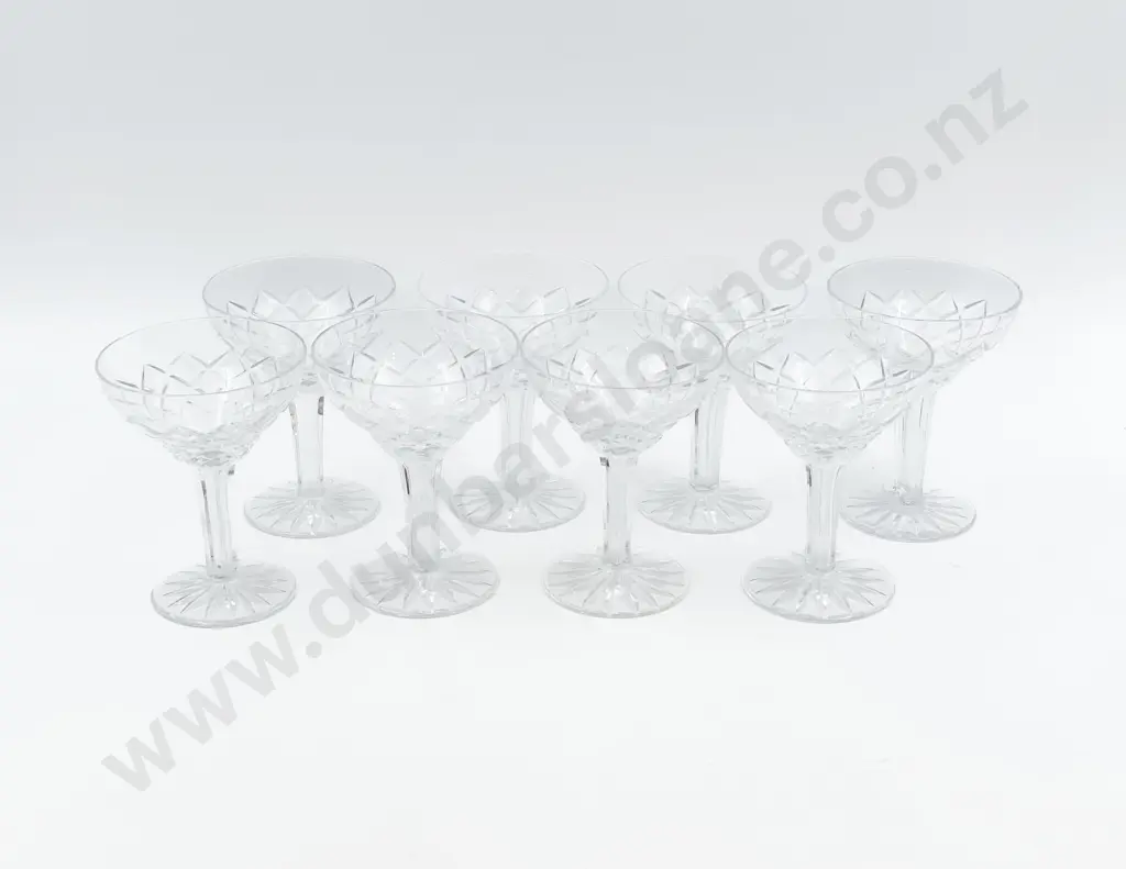 Eight Crystal Hollow Stemmed Champagne Glasses Image 1++