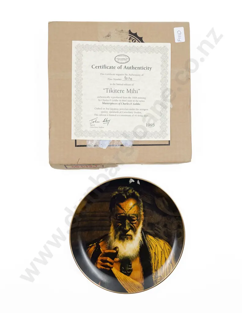 Temuka Charles F. Goldie Commemorative Plate Image 1++
