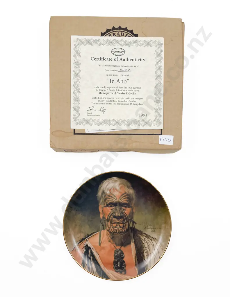 Temuka Charles F. Goldie Commemorative Plate Image 1++
