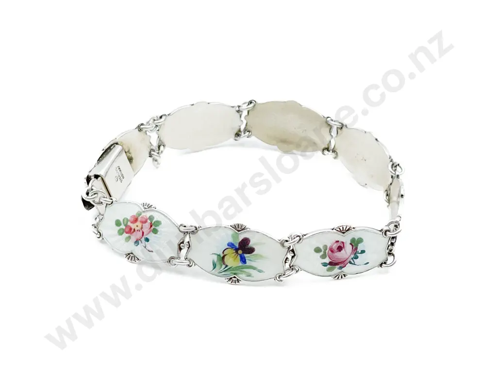 Norway Sterling Silver and Enamel Bracelet Image 1++