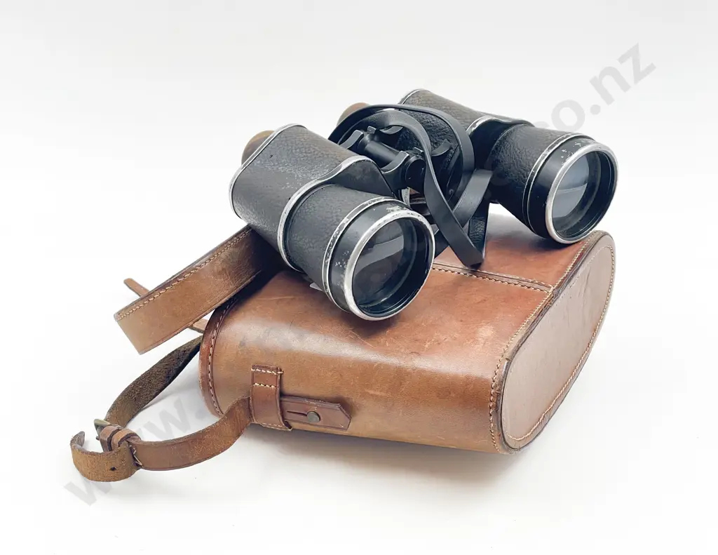 Pair Of Newbold & Bulford Ltd Enbeeco 7 x 50 Binoculars & Leather Case Image 1++