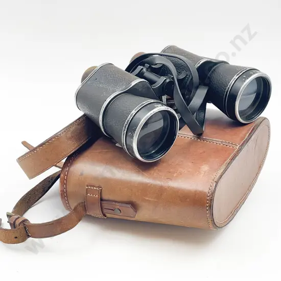 Pair Of Newbold & Bulford Ltd Enbeeco 7 x 50 Binoculars & Leather Case