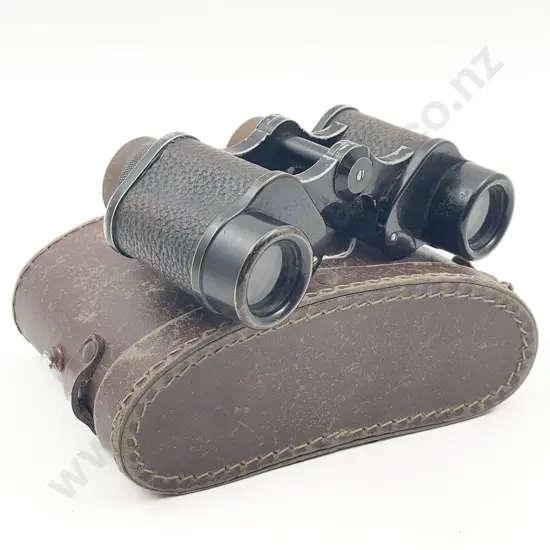 Pair Of Vintage Carl Zeiss Jena Delturis 8 x 24 Binoculars & Leather Case