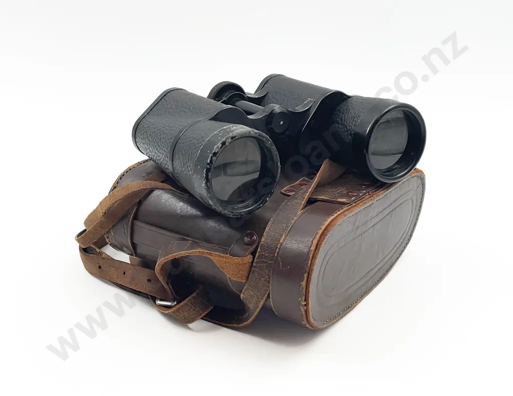 Pair Of Carl Zeiss Jena Binoctem 7 x 50 Binoculars & Leather Case Image 1++