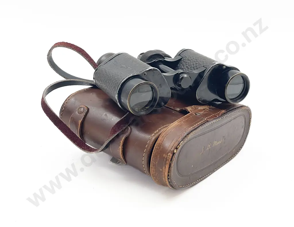 Pair Of Carl Zeiss Jena Iflex 2 x 40 Binoculars & Leather Case Image 1++