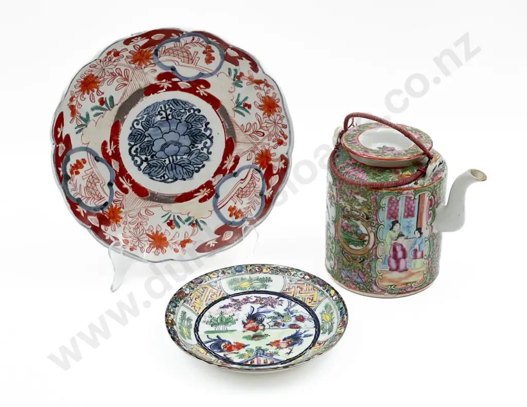 Imari Pattern Plate Together with Cantonese Teapot and Other Image 1++