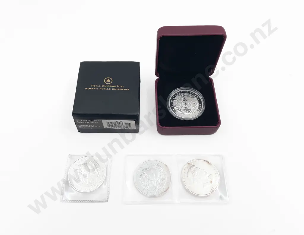 Canada 2012 Varley Proof $20 and 2013 Unc Buffalo $5 Coins 1oz .9999 Silver x3 Image 1++