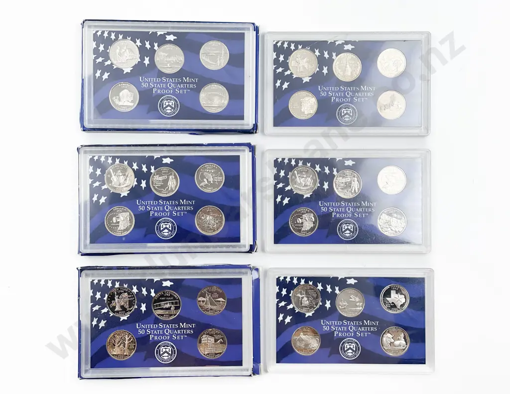US Mint 50 State Quarters Proof Sets 2000 2001 2002 x2 2004 2005 Image 1++