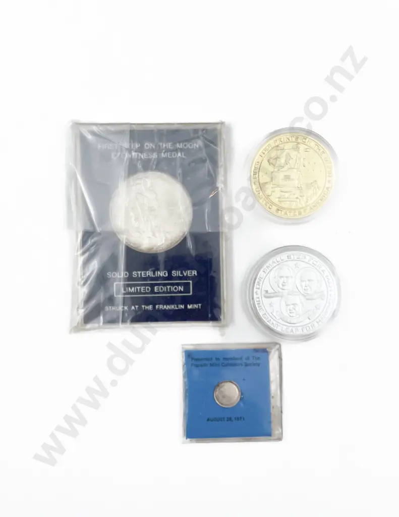 Franklin Mint Ltd Ed Sterling SIlver First Step Medallion Image 1++